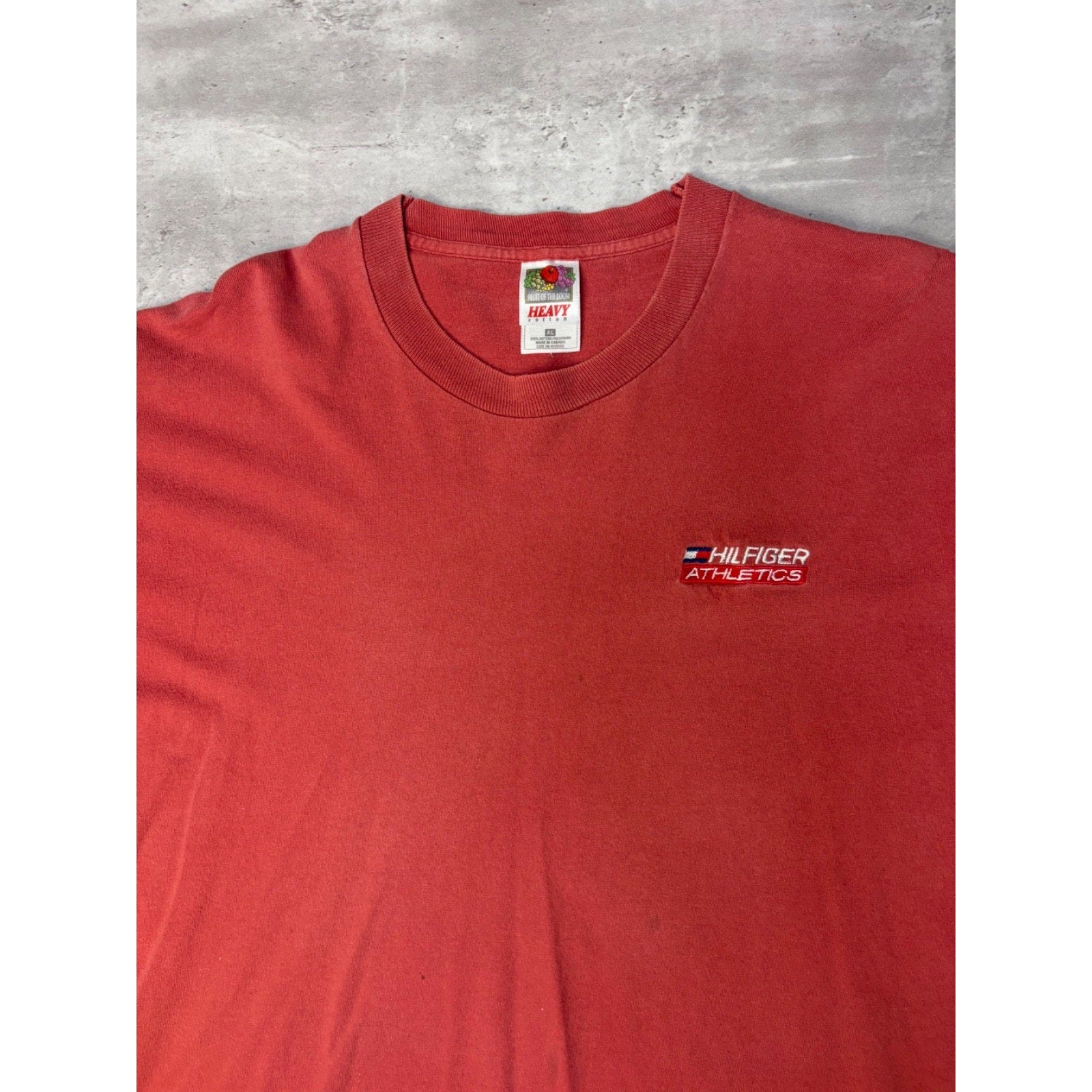 Vintage Hilfiger Athletics Embroidered Logo Spellout T-Shirt Size XL