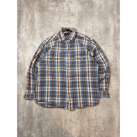 Vintage 90s Eddie Bauer Plaid Long Sleeve Double Pocket Button Up Shirt Medium