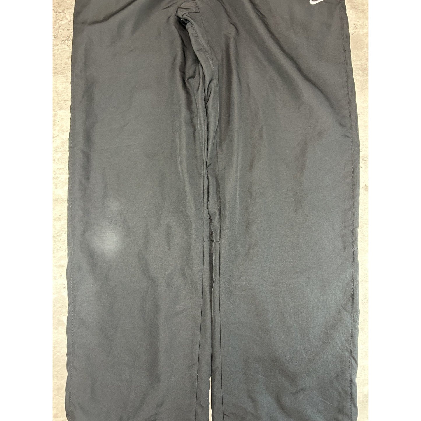 Vintage 2000s Nike Embroidered Swoosh Nylon Track Pants Size Large Black