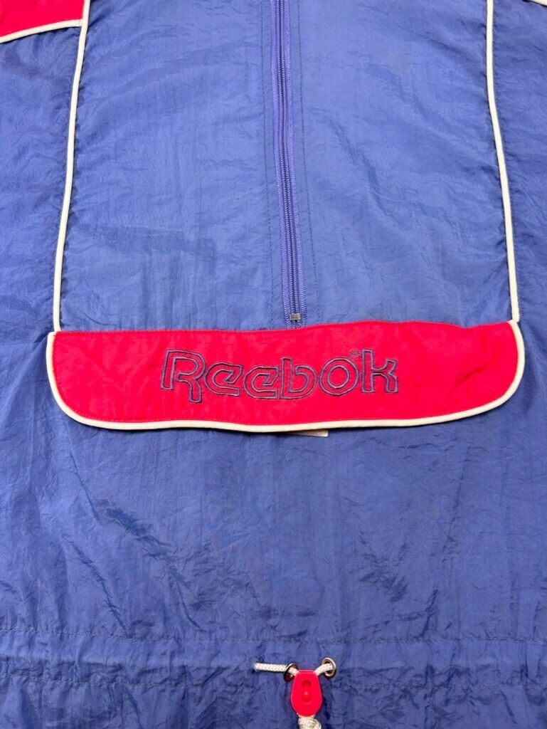 Vintage 90s Reebok Embroidered Spell Out Nylon Windbreaker Jacket Size Small