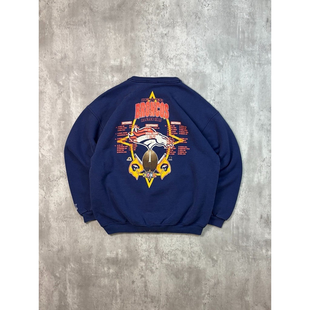 Vintage 1997 Denver Broncos NFL Super Bowl XXXII Sweatshirt Size Large