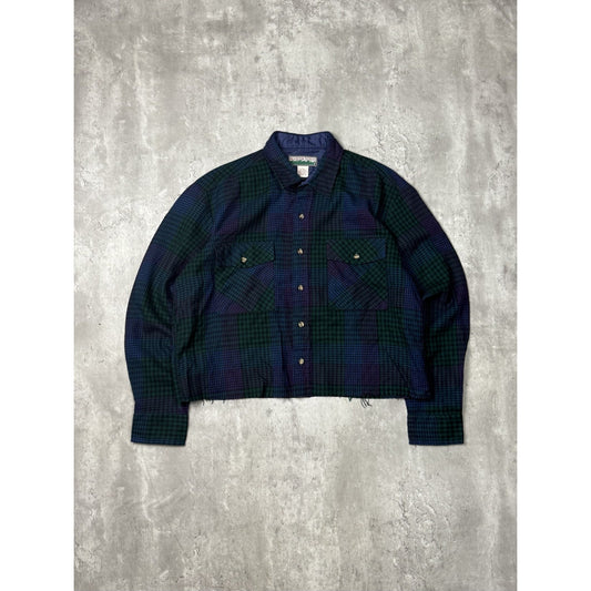 Vintage 80s/90s Mountain Express Reworked Cropped Button Up Shirt Size XL