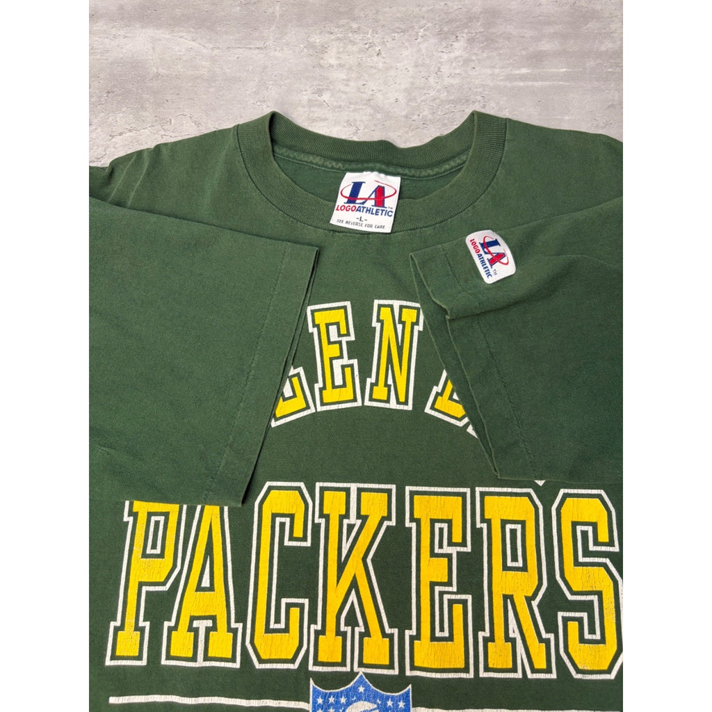 Vintage 1994 Green Bay Packers NFL Spellout Graphic Football T-Shirt Size Large