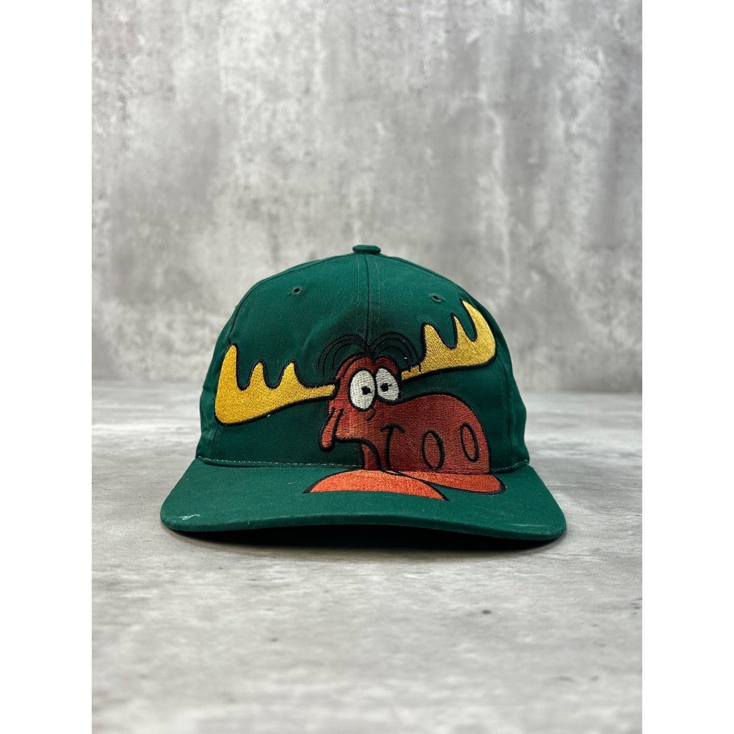 Vintage 1993 Rocky & Bullwinkle Big Cartoon Character Snapback Hat OSFA