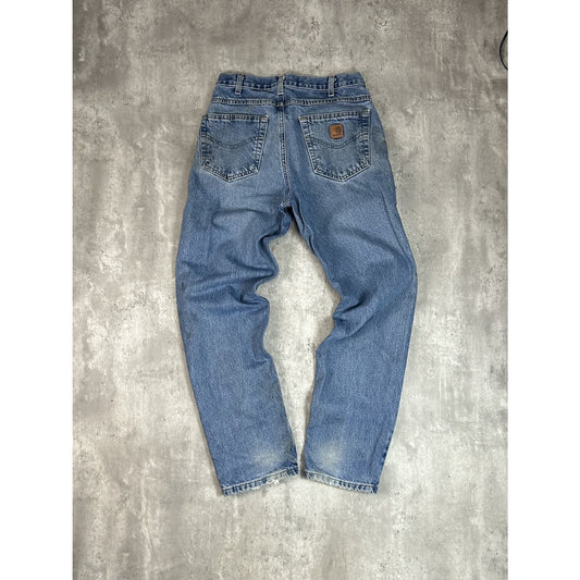 Vintage Carhartt Regular Fit Medium Wash Workwear Denim Pants Size 31