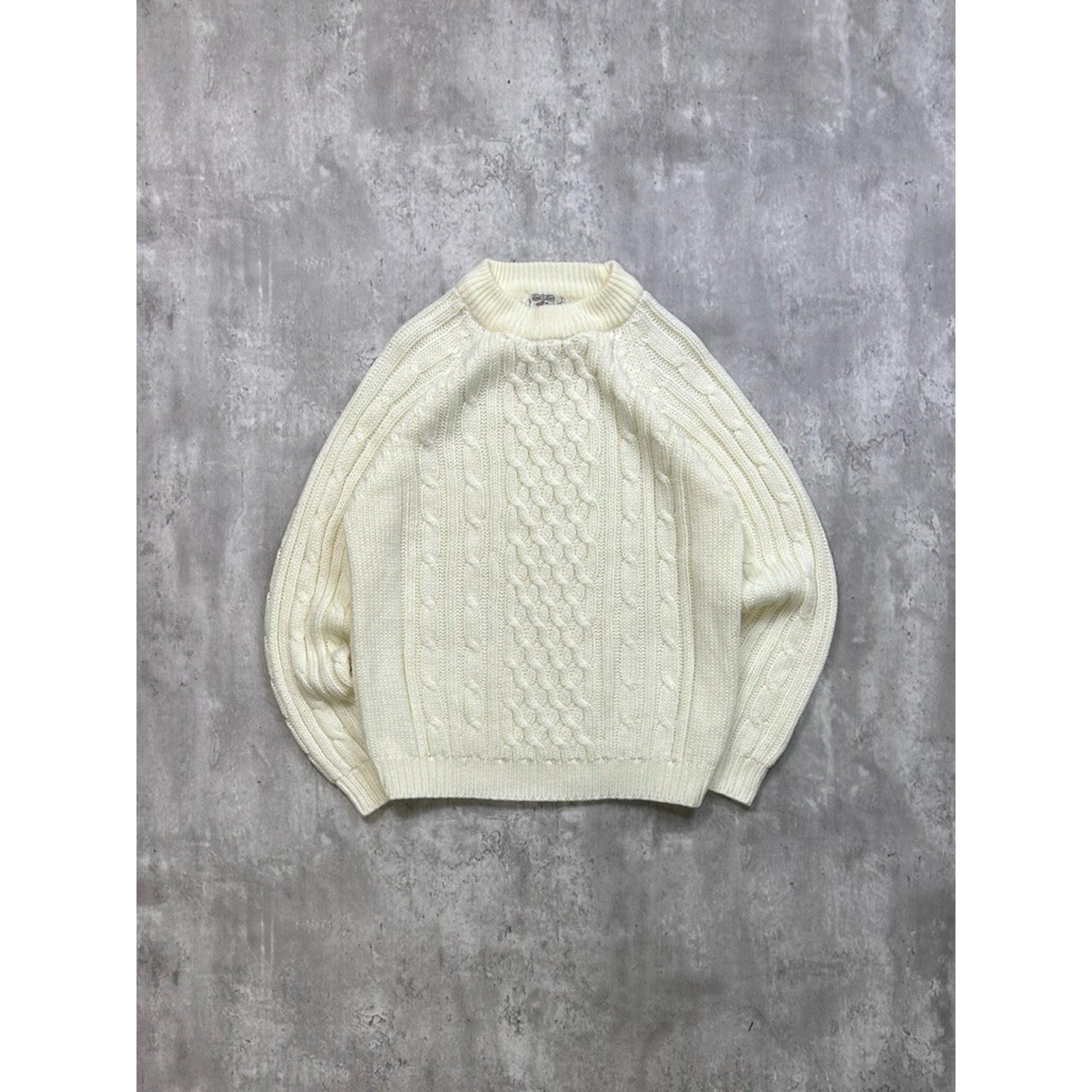 Vintage 90s Lord & Lord Cable Knit Pullover Ribbed Sweater Size Large