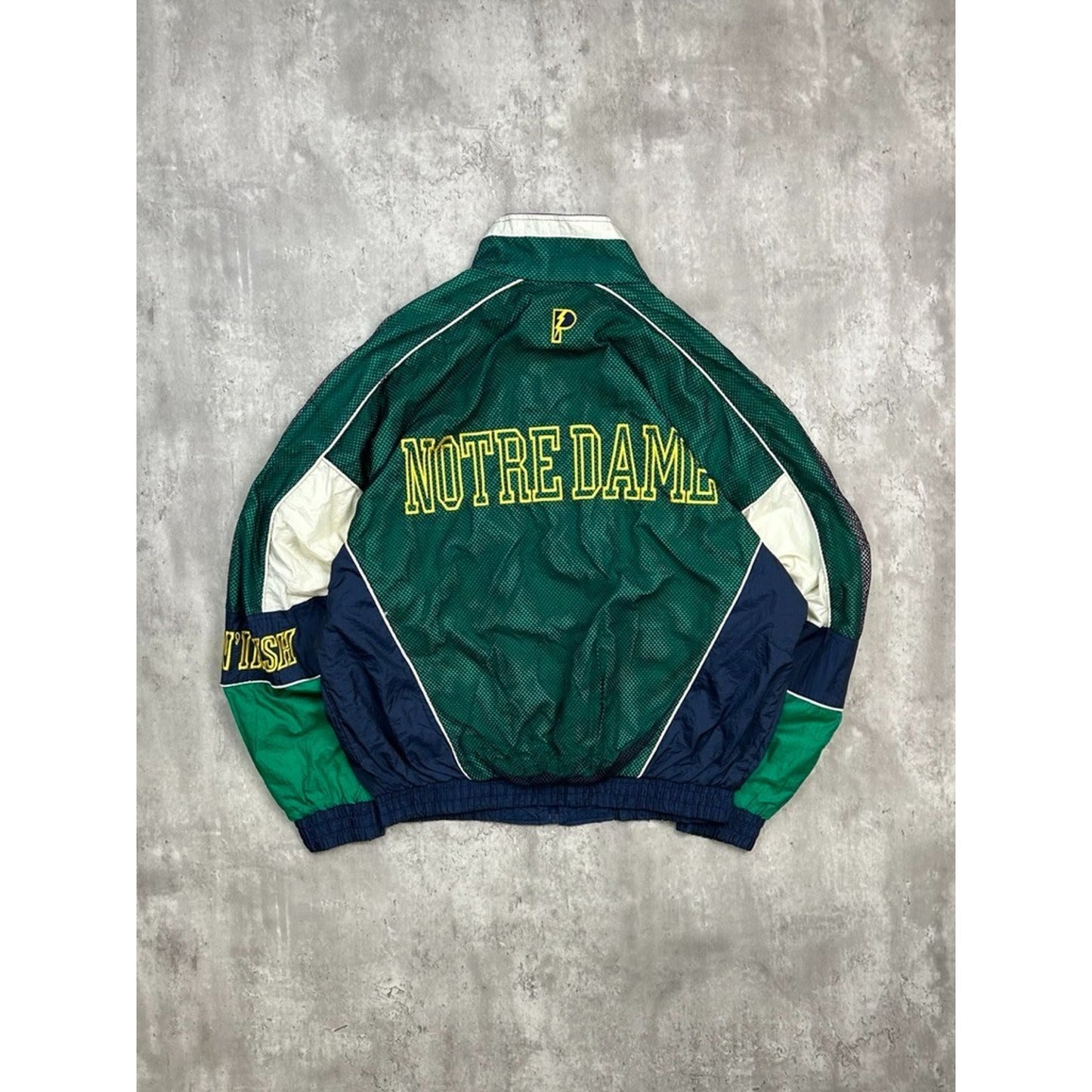 Vintage 90s Notre Dame Fighting Irish NCAA Full Zip Windbreaker Jacket Size XL