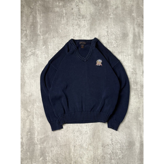 Vintage 90s Sault Ste Marie Golf Club Embroidered Crest Knit Sweater Size Large