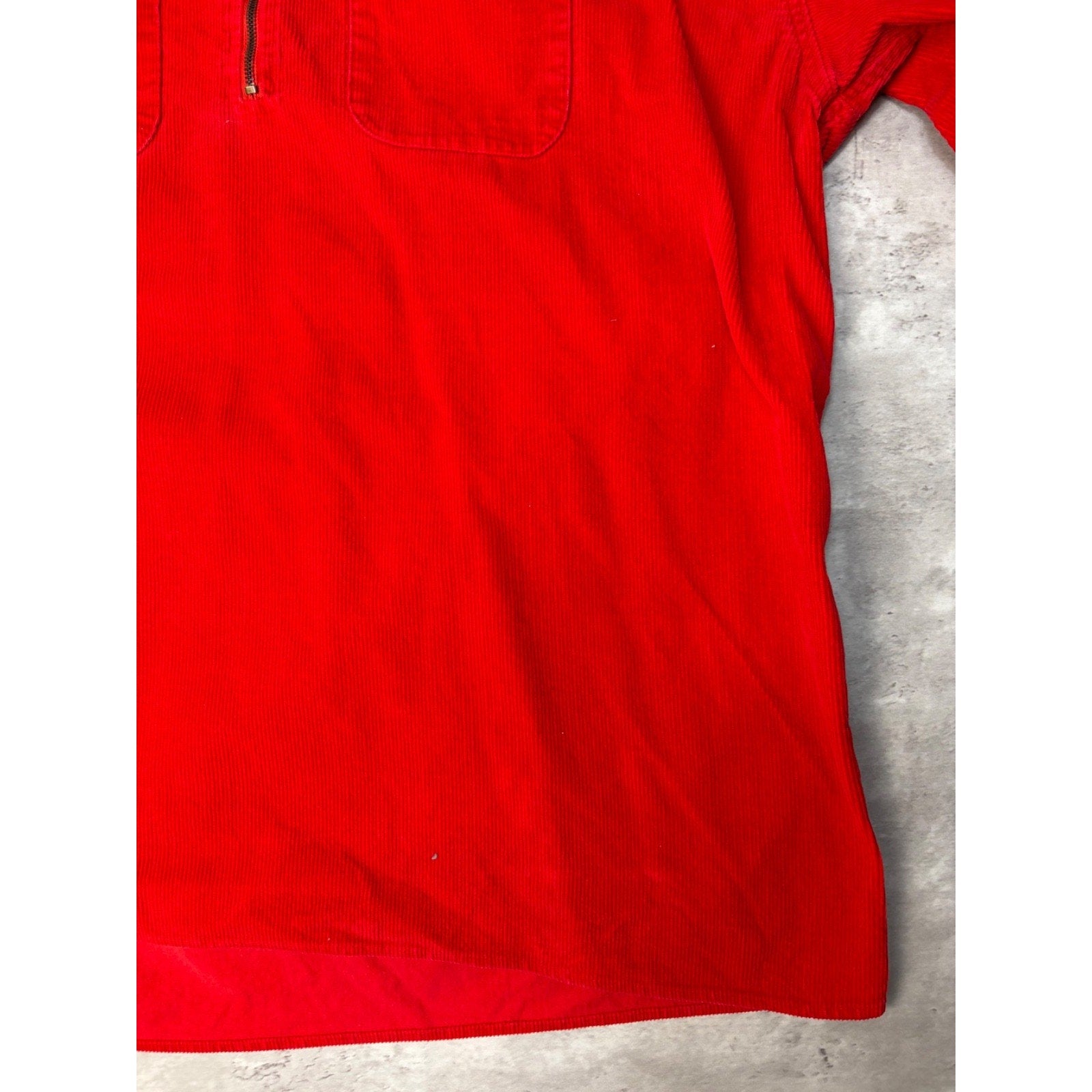 VTG Marlboro Unlimited Corduroy Long Sleeve 1/4 Zip Collared Shirt Size Large