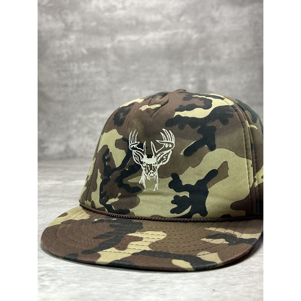 Vintage 1980s/90s Deer Graphic Hunting Camo Snapback Hat OSFA