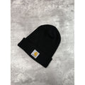 Vintage Carhartt Embroidered Patch Workwear Beanie Hat OSFA Black
