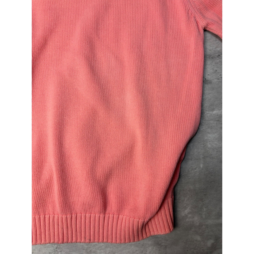 Vintage 90s Lands End Blank Pullover Pink Knit Sweater Size XLT