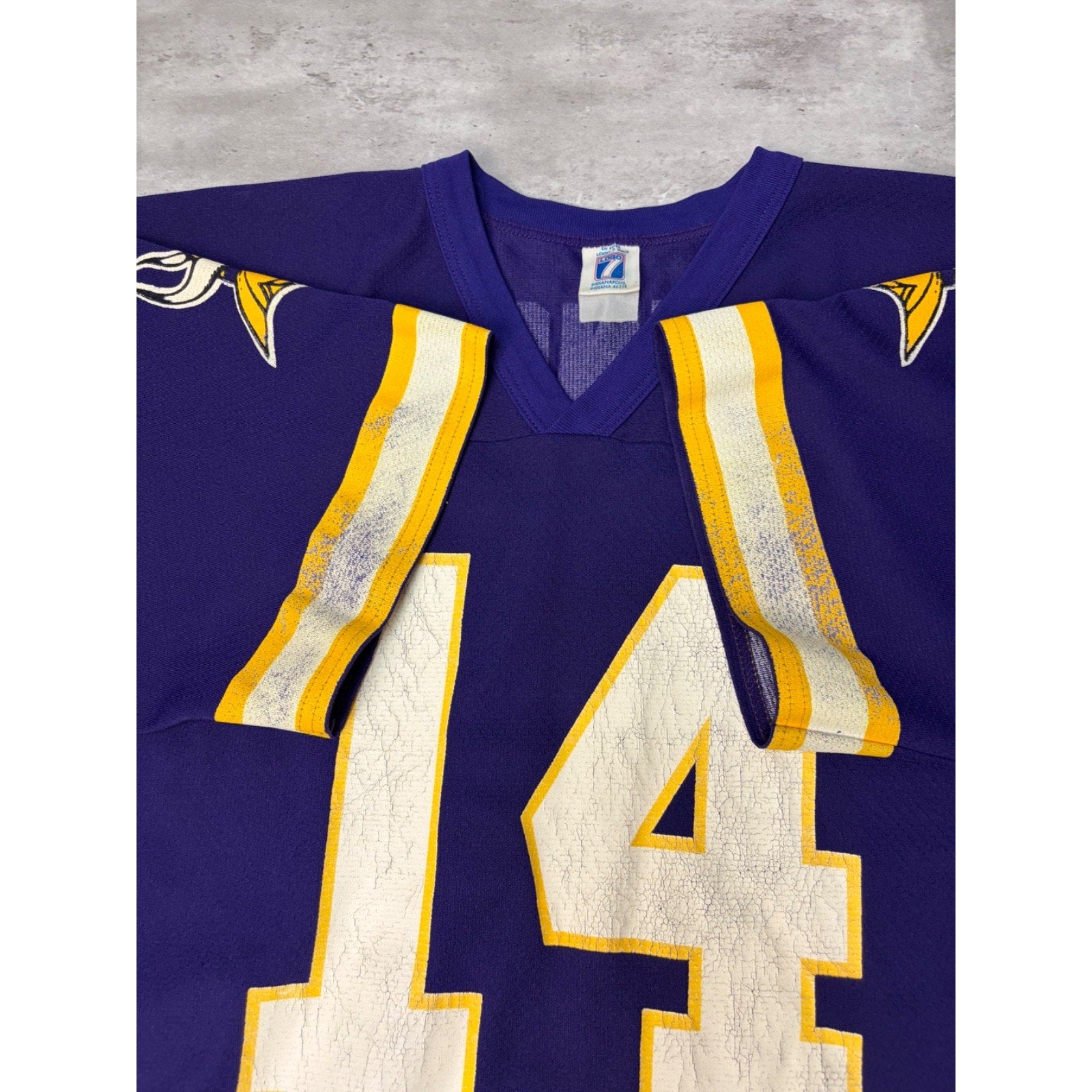 Vintage 90s Brad Johnson #14 Minnesota Vikings NFl Logo 7 Jersey Size 2XL