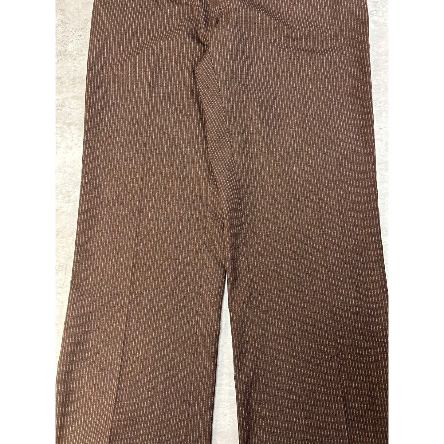Vintage 80s Pinstripe Earth Tone Straight Fit Trouser Style Pants Size 33