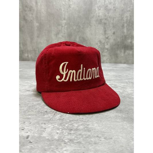 Vintage 80s/90s Indiana Hoosiers NCAA Embroidered Corduroy Snapback Hat OSFA