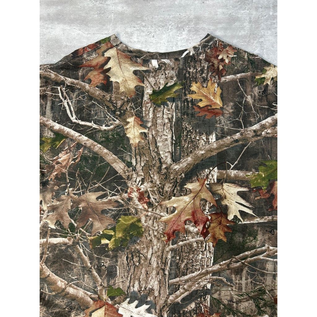 Vintage Red Head Tree Camo Hunting T-Shirt Size XL
