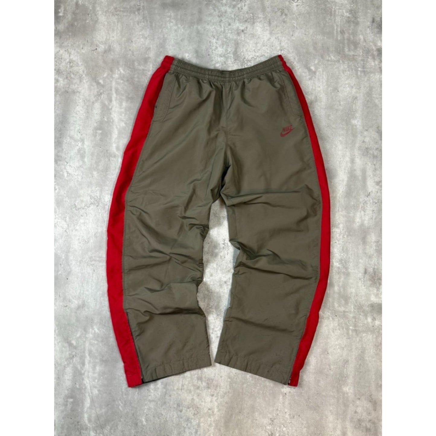 Vintage 2000s Nike Graphic Logo Two Tone Nylon Track Pants Size XL