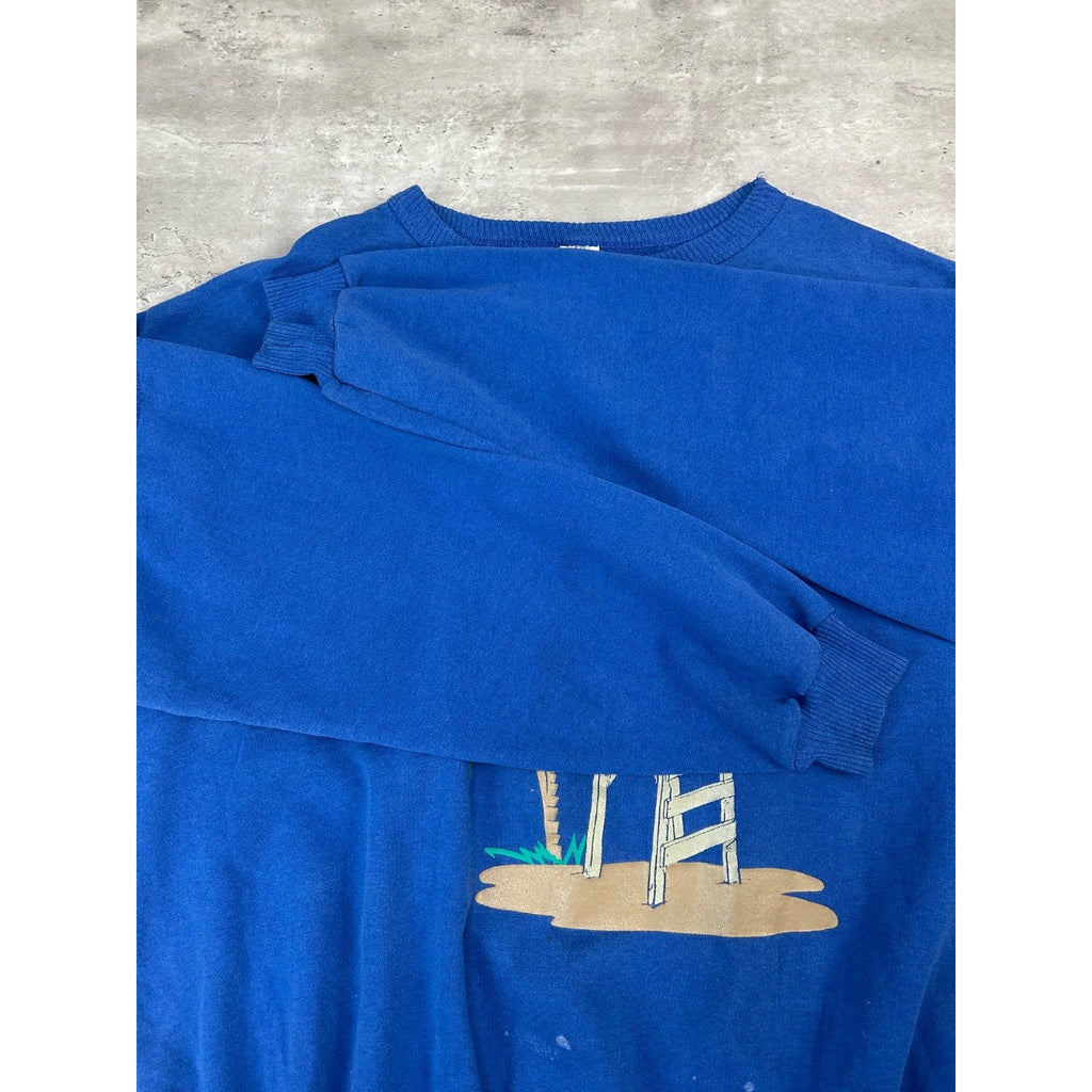 Vintage 80s/90s Flamingo Lifeguard Cartoon Graphic Sweatshirt Size XL