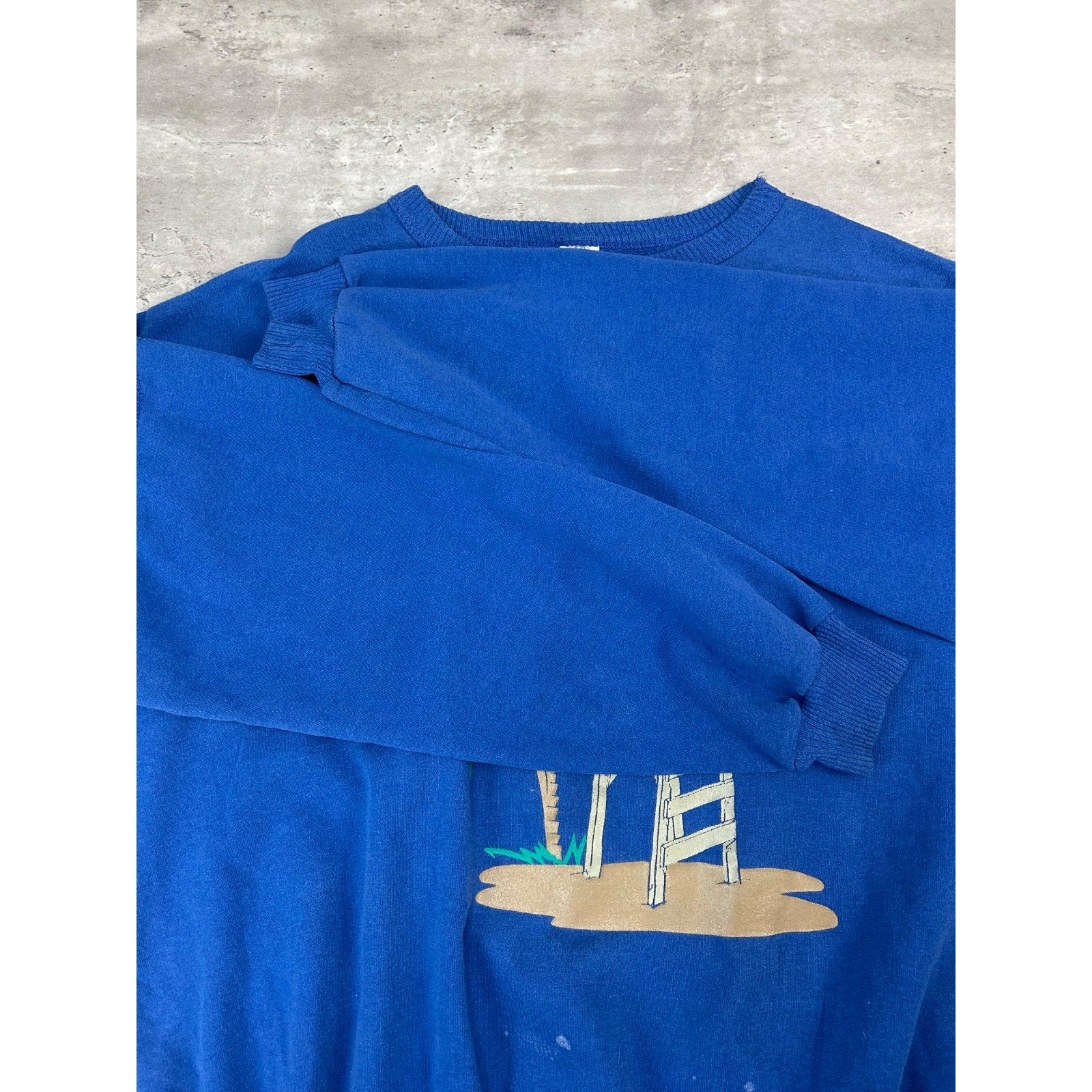 Vintage 80s/90s Flamingo Lifeguard Cartoon Graphic Sweatshirt Size XL