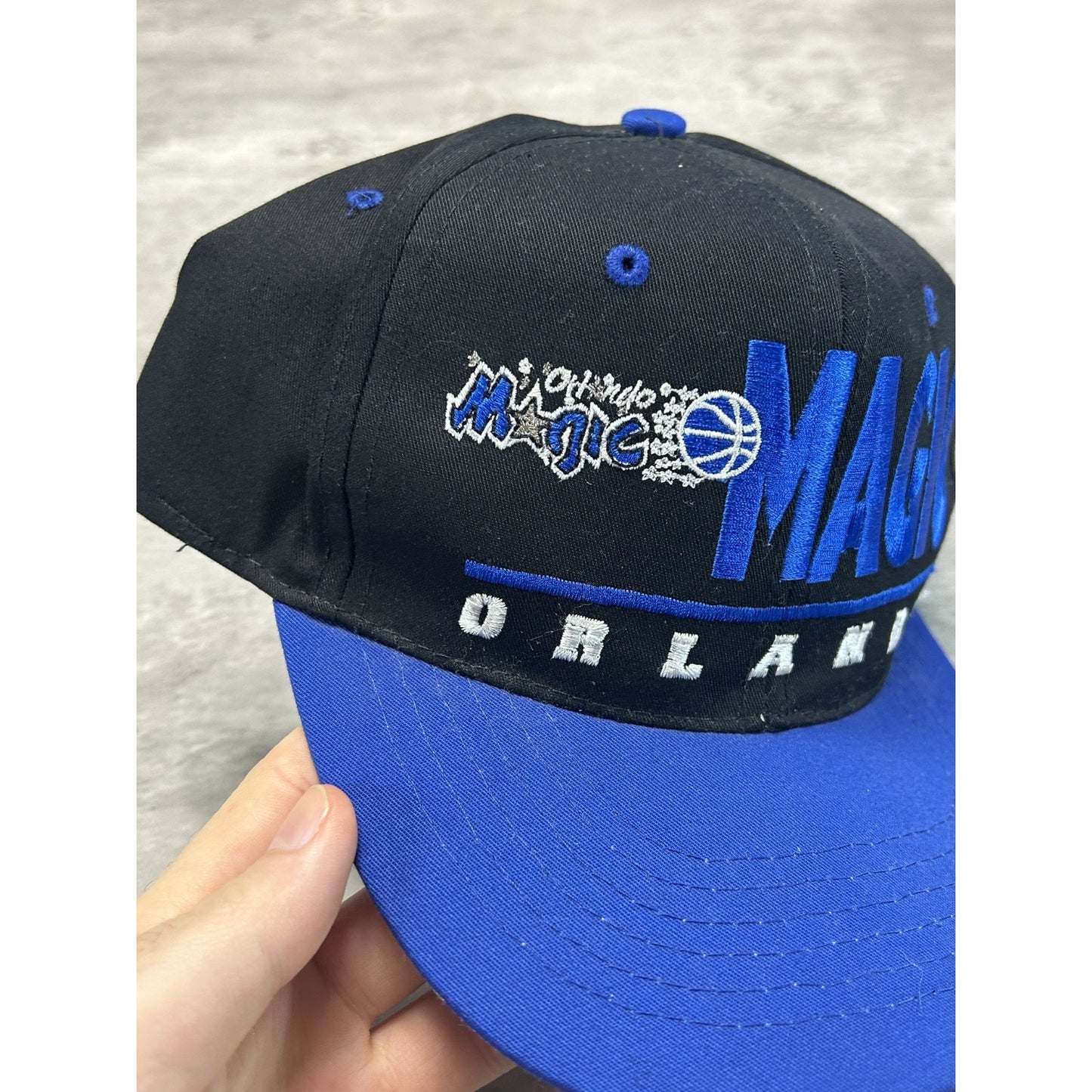 Vintage 90s Orlando Magic NBA Embroidered Spellout Snapback Hat YOUTH