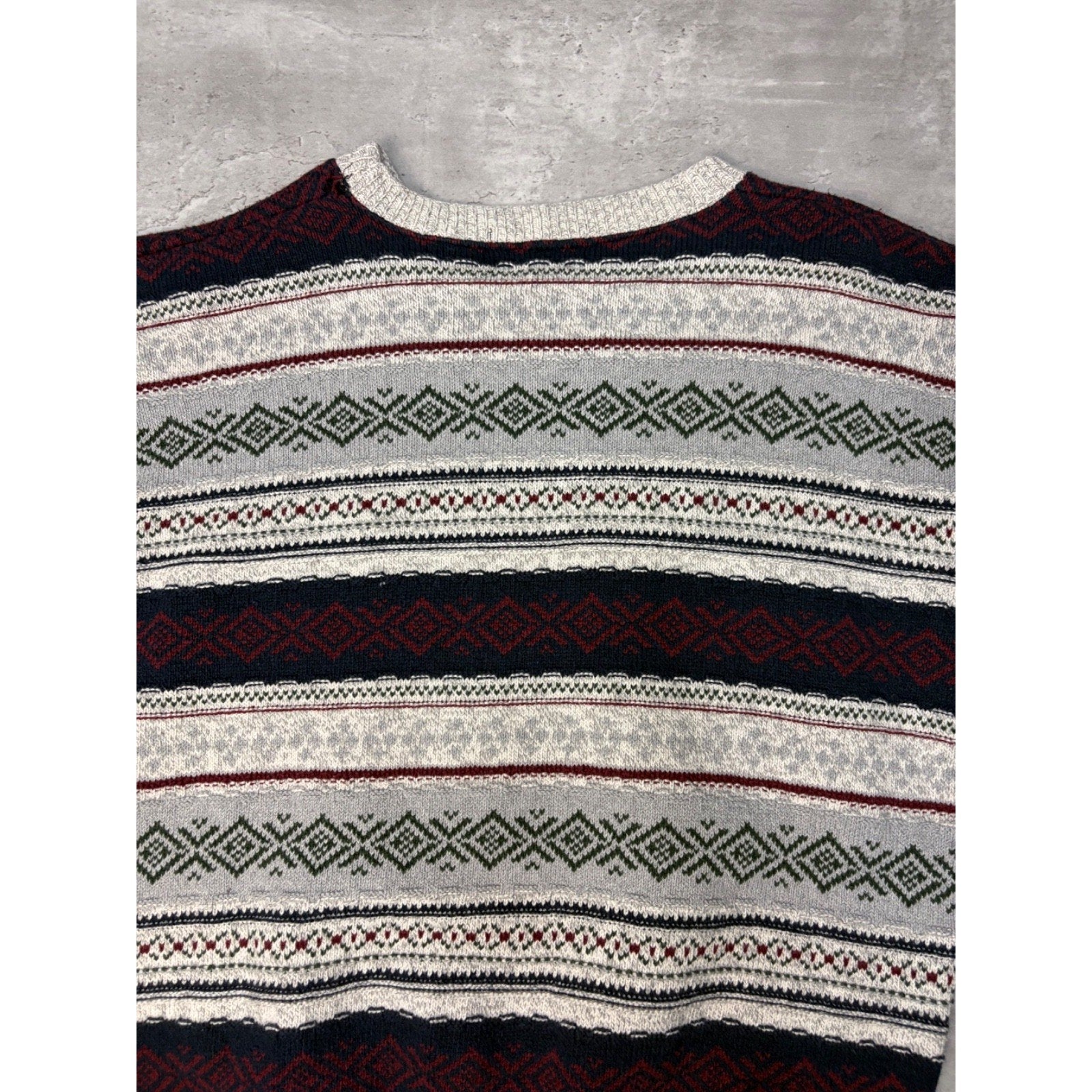 Vintage Croft & Barrow Abstract Striped Pullover Knit Sweater Size Large
