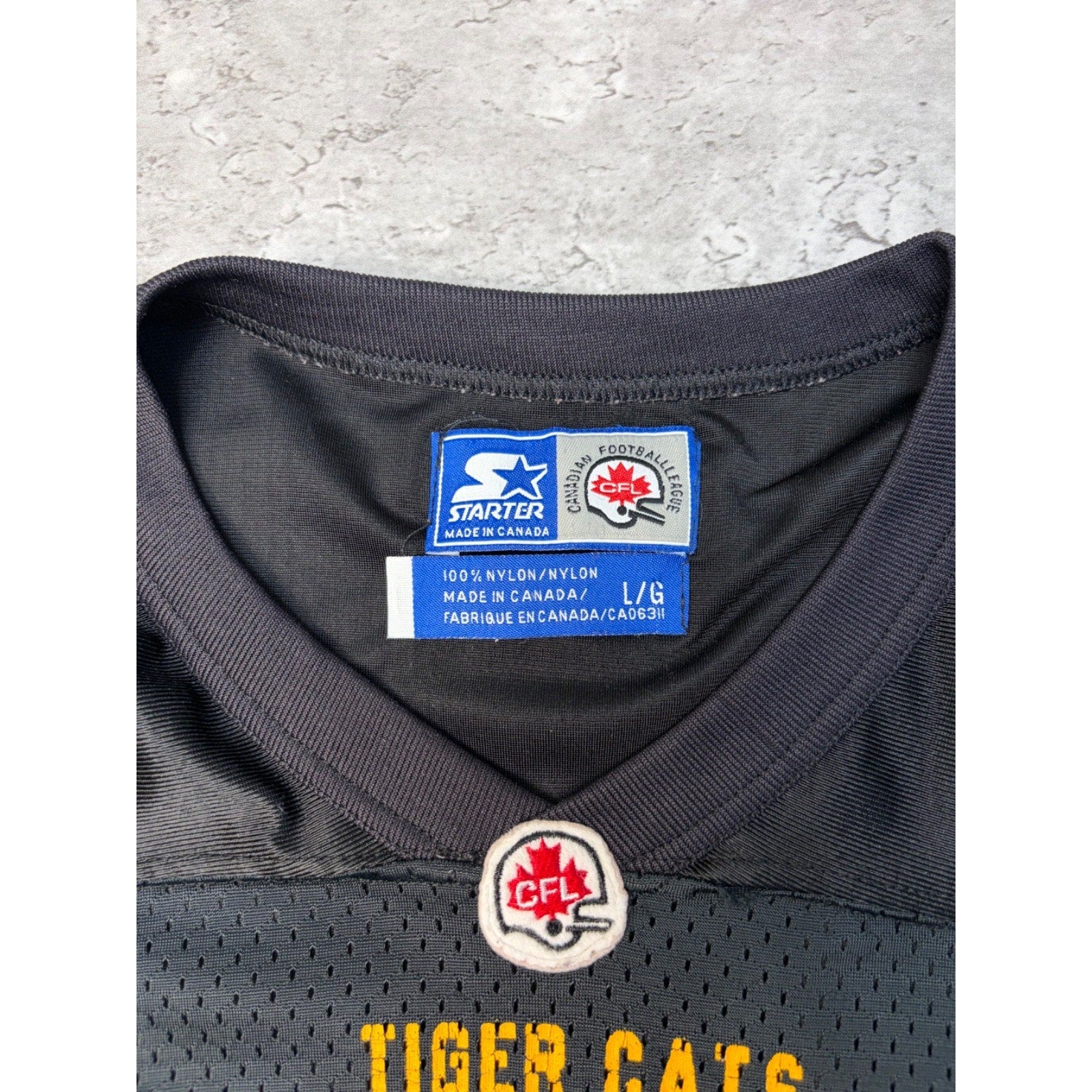 Vintage 90s Hamilton Tigercats CFL Starter Football Jersey Size Large