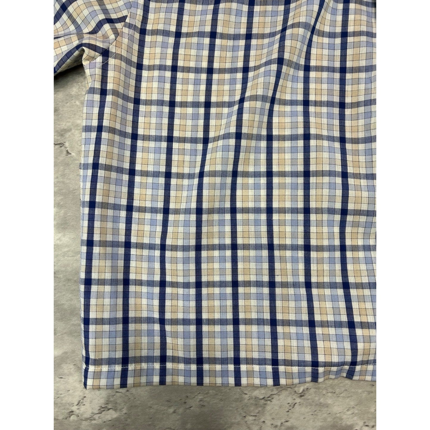 Vintage Consensus Plaid Short Sleeve Reworked Cropped Button Up Shirt Sz Medium