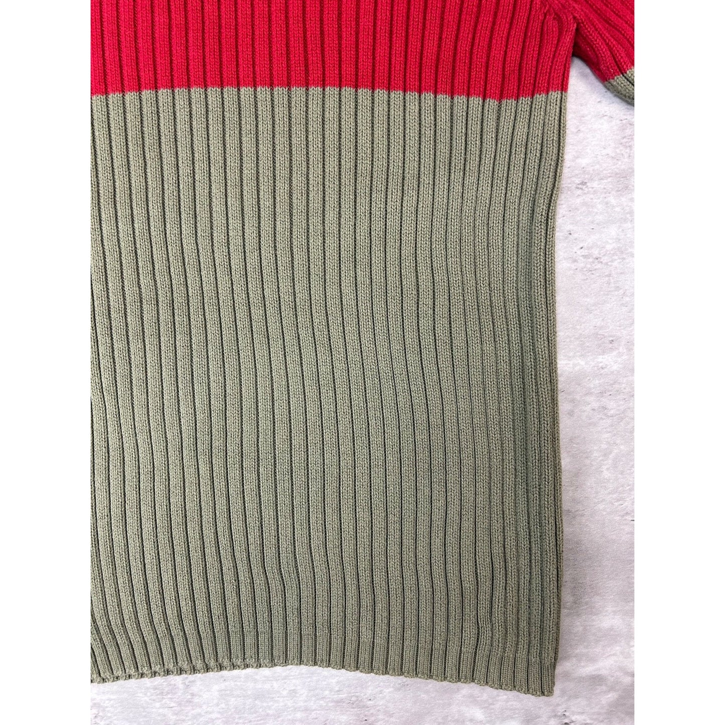Vintage Structure Two Toned Striped Pullover Knit Sweater Size XL