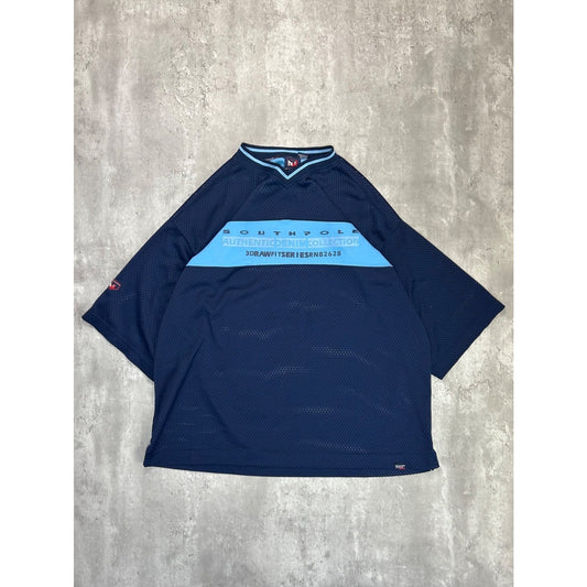 Vintage Y2K Southpole Two Tone Spellout Football Jersey Size XL Blue