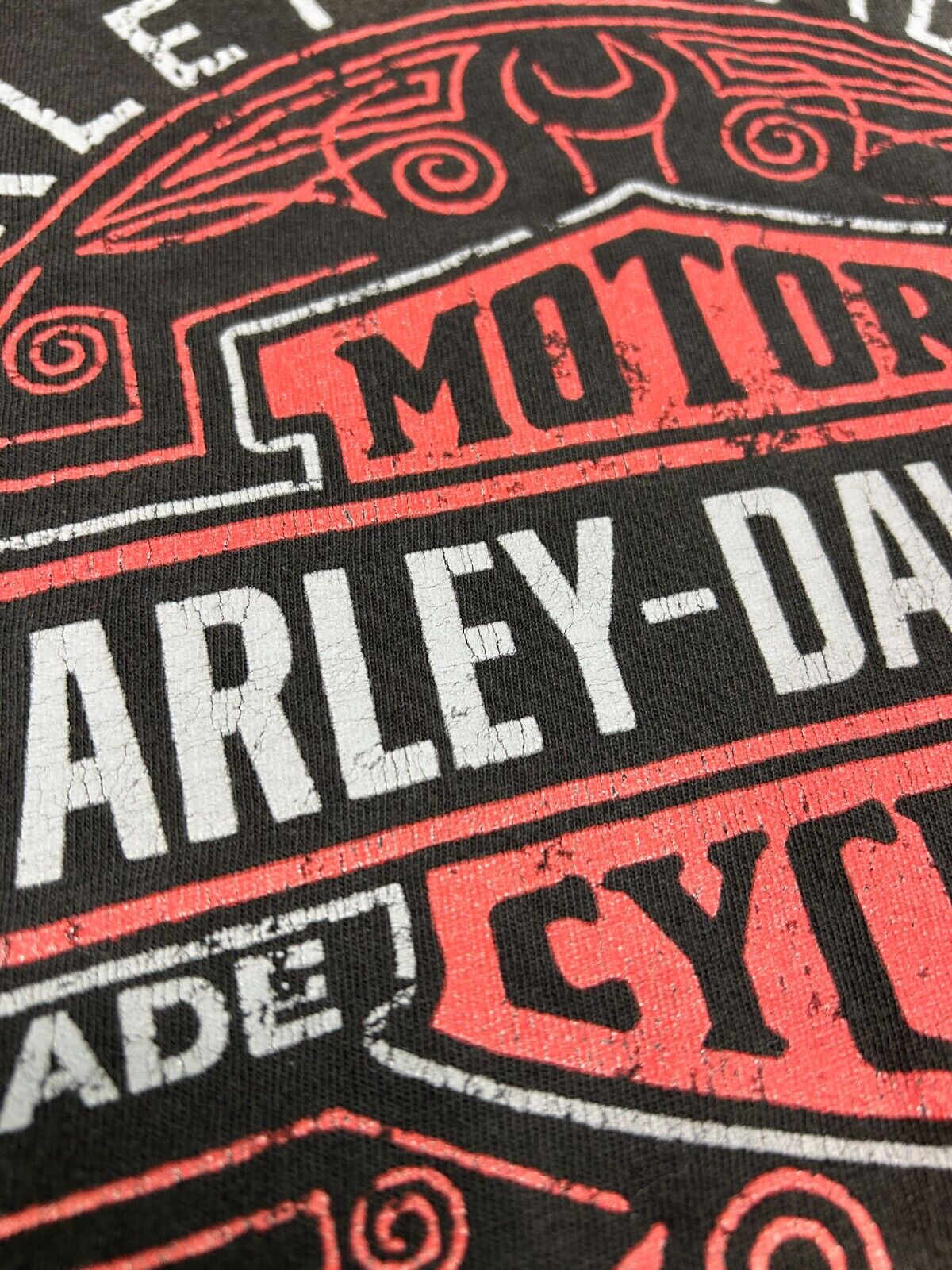 Harley Davidson Motorcycles Spell Out Graphic T-Shirt Size XL Black