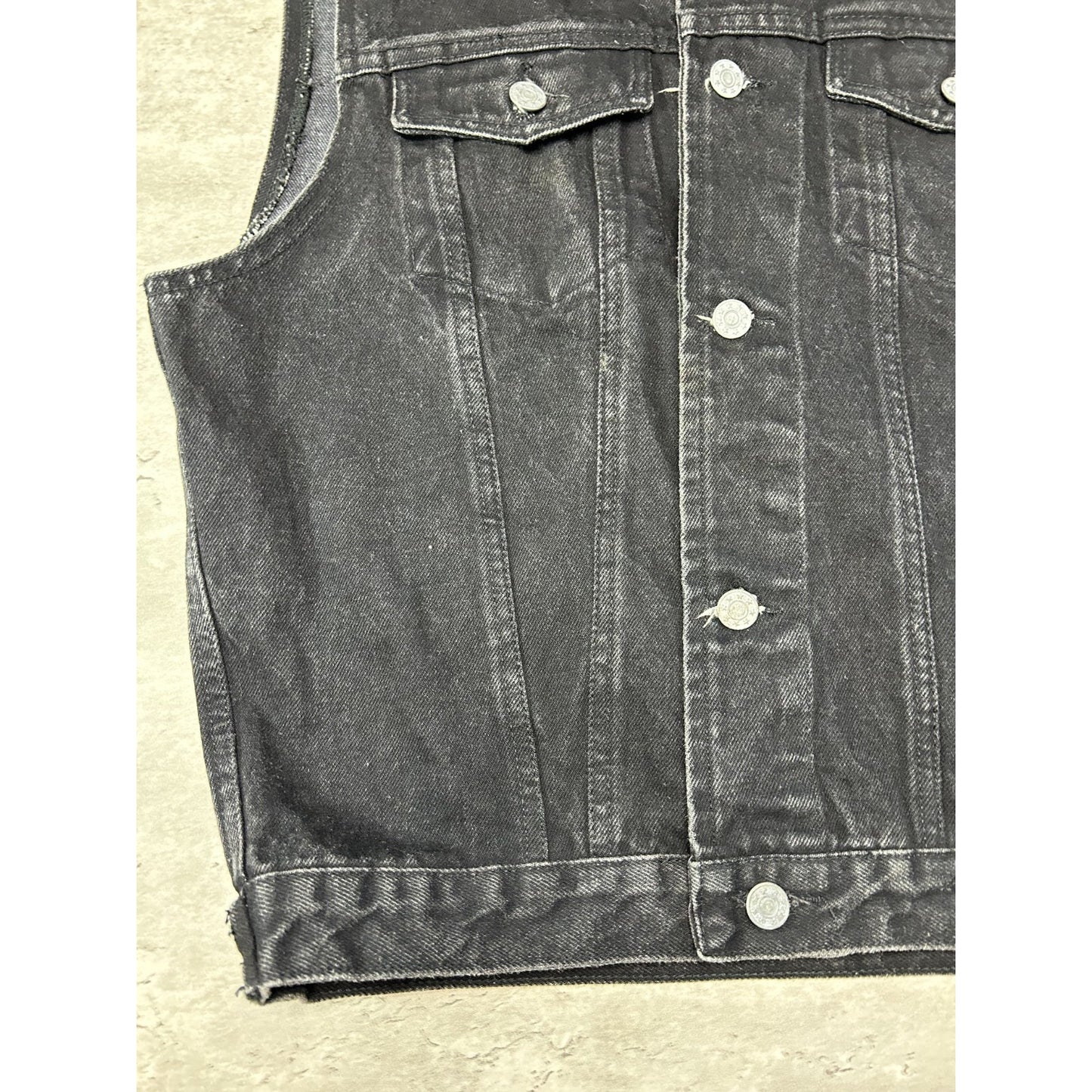 Vintage 90s WWF Stone Cold Steve Austin Sleeveless Denim Jacket Size Medium
