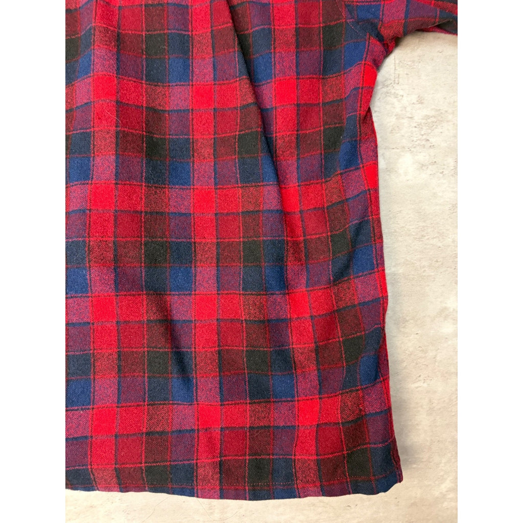 Vintage 80s/90s Pendleton Wool Plaid Long Sleeve Button Up Shirt Size Medium