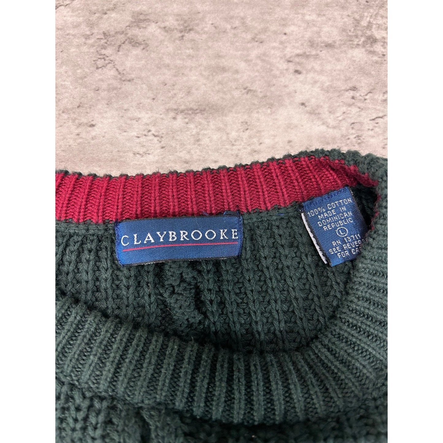 Vintage 90s Claybrooke Striped Pullover Knit Sweater Size Large