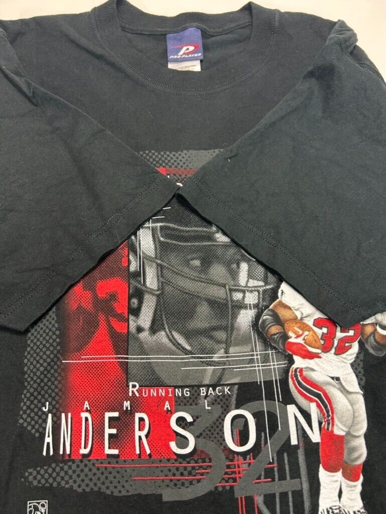 Vintage Jamal Anderson #32 Atlanta Falcons NFL Pro Player Graphic T-Shirt Sz L