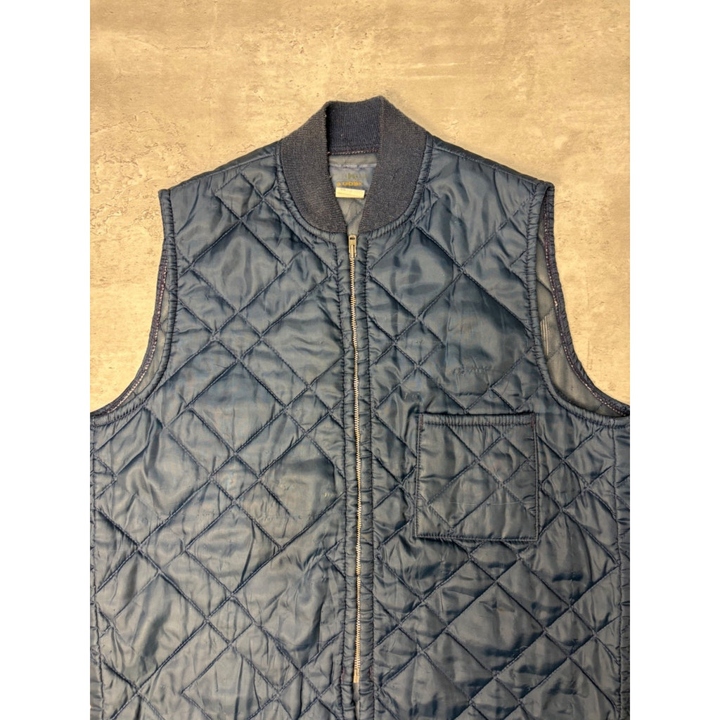 Vintage 1970 Osh Kosh Quilted Lined Full Zip Vest Size Large