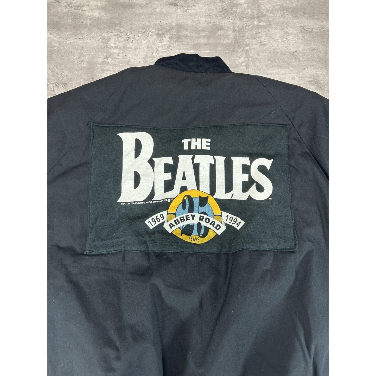 Vintage 90s The Beatles Abbey Road Embroidered Rock Music Bomber Jacket Size 2XL