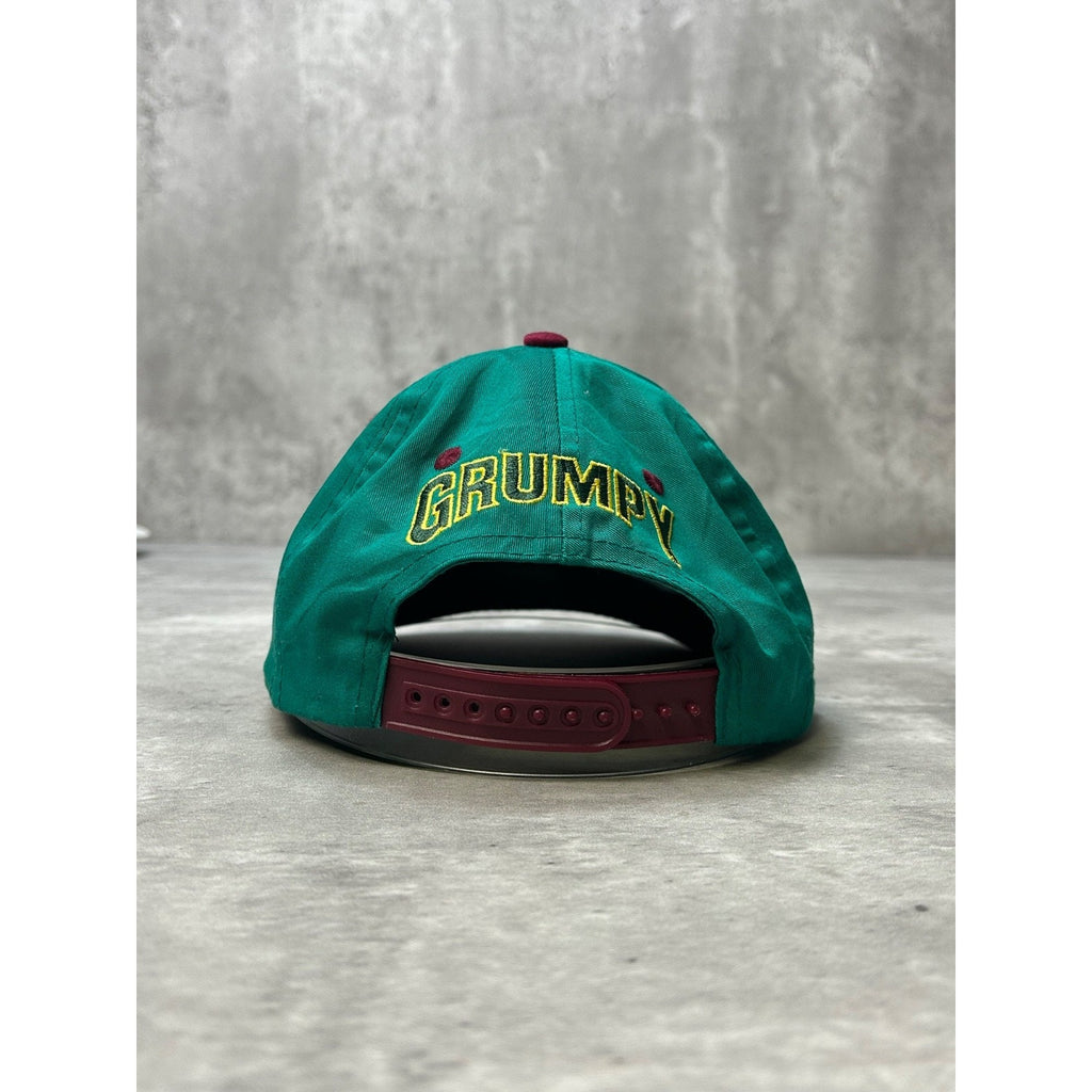 Vintage 90s Disney Grumpy Dwarf Embroidered Cartoon Snapback Hat YOUTH OSFA