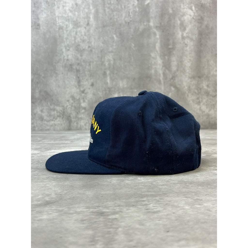Vintage USS Albany US Navy Military Embroidered Patch Snapback Hat OSFA