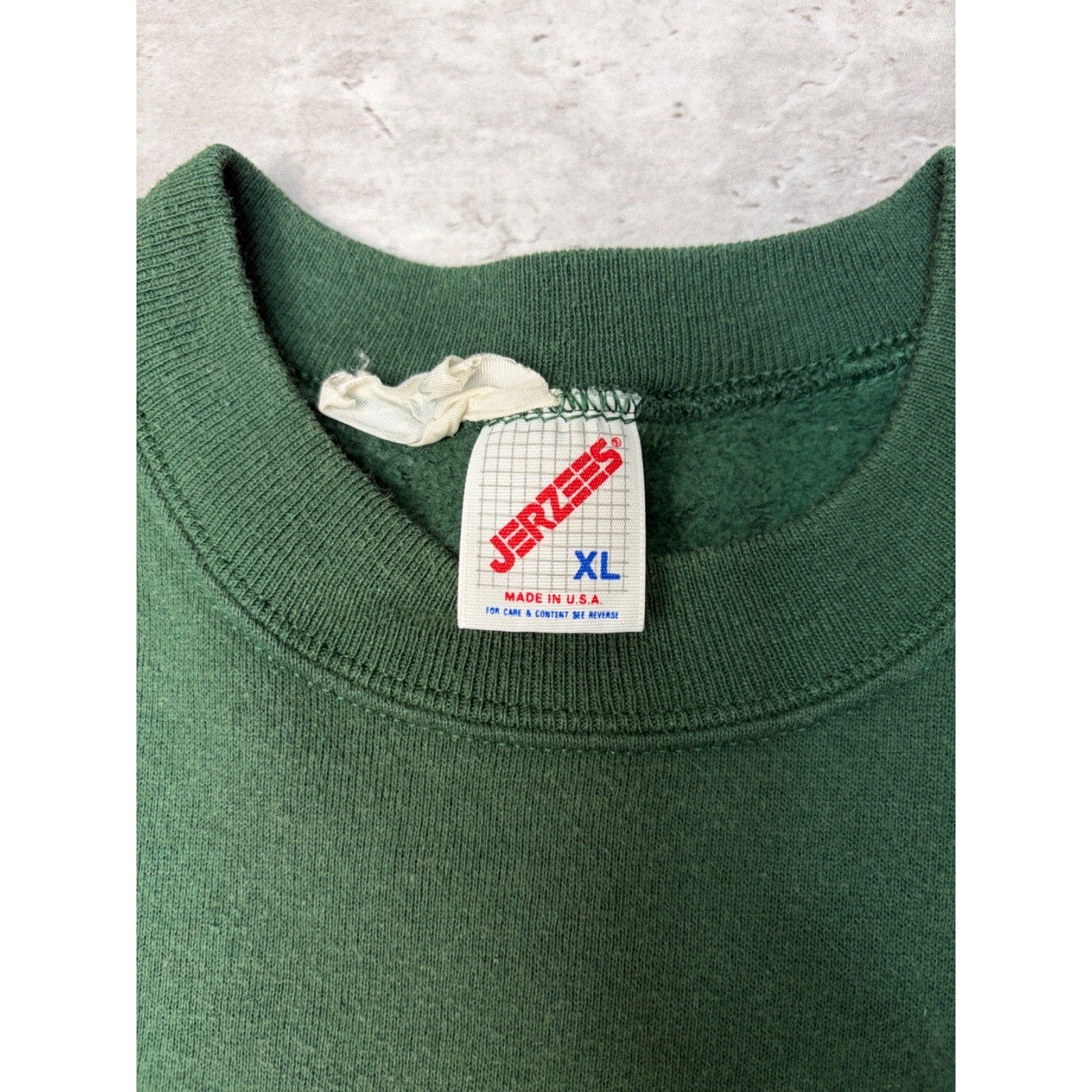 Vintage 90s Golf Embroidered Plaid Spellout Graphic Green Sweatshirt Size XL