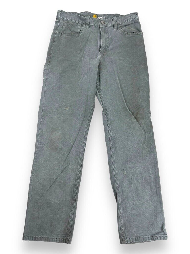 Carhartt Canvas Workwear Five Pocket Relaxed Fit Pants Size 32 Gray