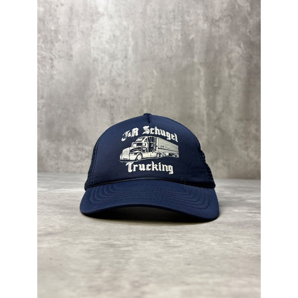 Vintage J&R Schugel Trucking Graphic Trucker Snapback Hat OSFA