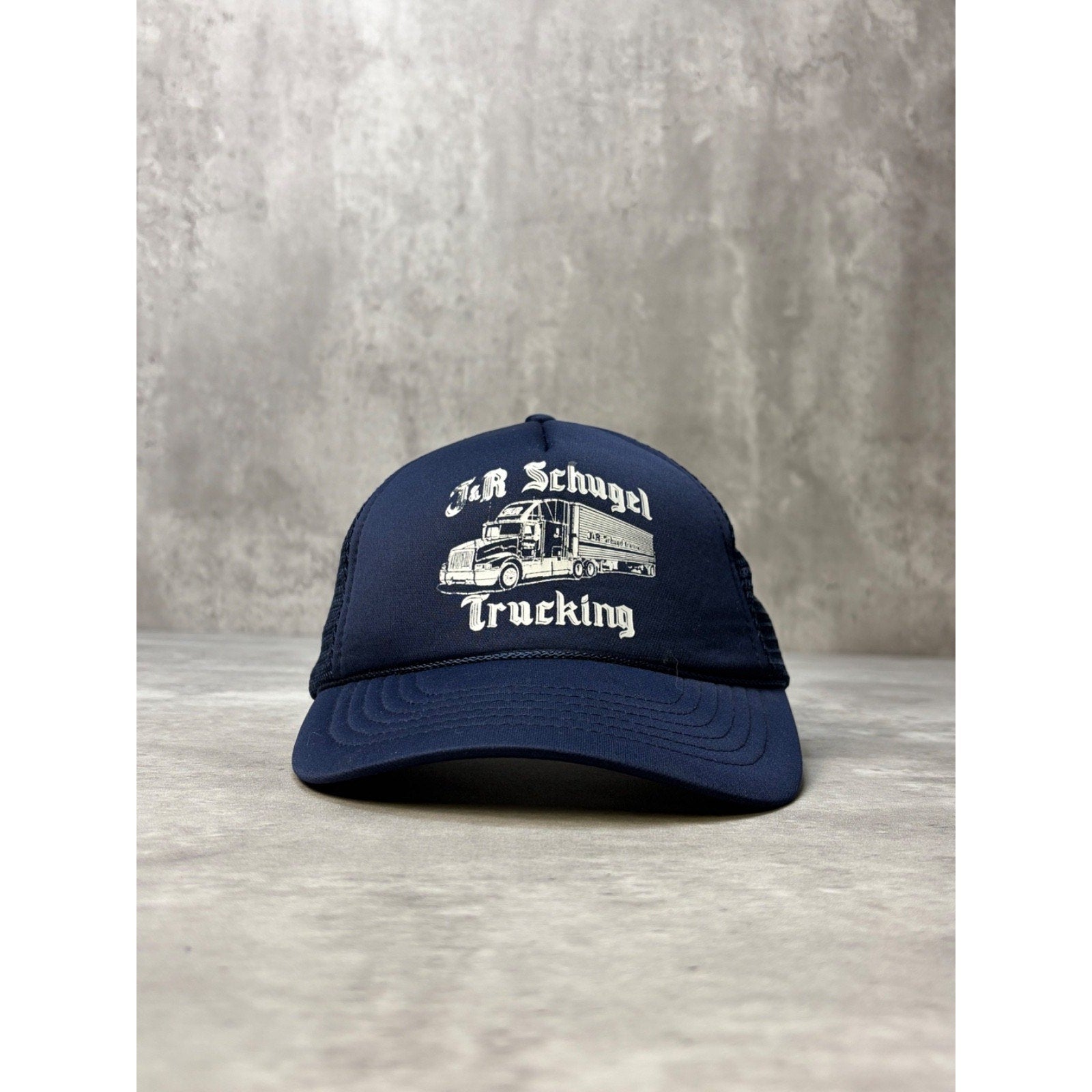 Vintage J&R Schugel Trucking Graphic Trucker Snapback Hat OSFA