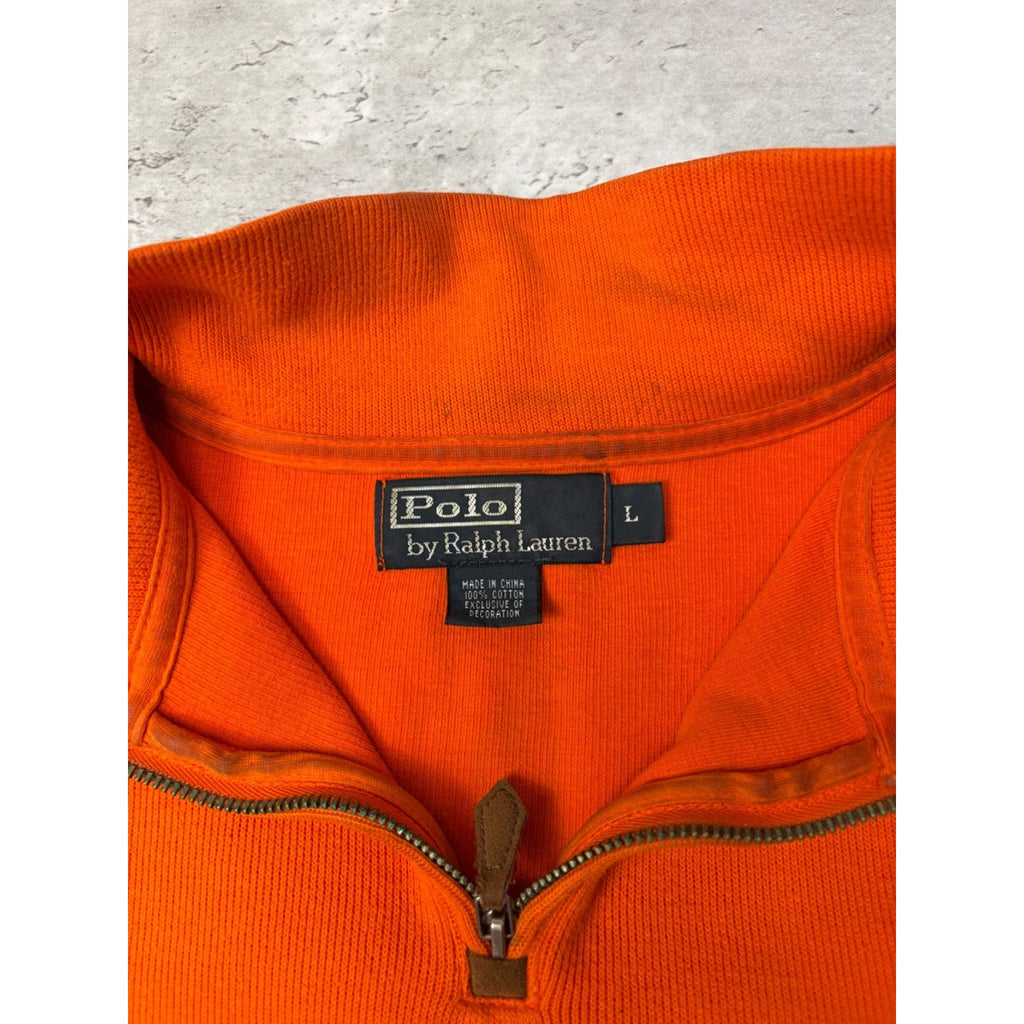 Vintage Polo Ralph Lauren Embroidered Pony 1/4 Zip Mockneck Sweatshirt Sz Large