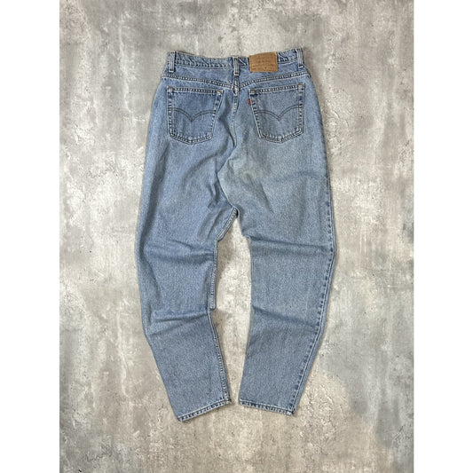 Vintage 90s Womens Levis 550 Red Tab Light Wash Denim Pants Size 33 Blue