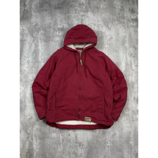 Vintage Women's Schmidt Canvas Workwear Fleece Lined Hooded Jacket Size XL