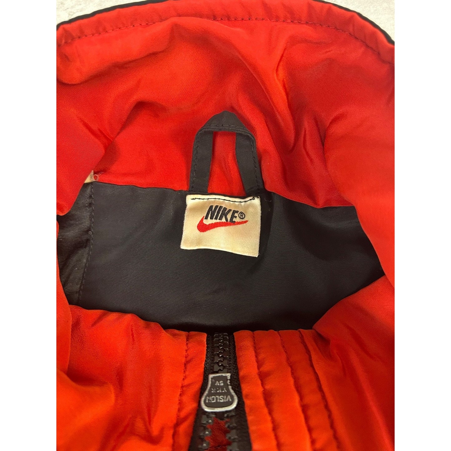 Vintage 90s Nike Embroidered Swoosh Two Tone Nylon Full Zip Jacket Size XL