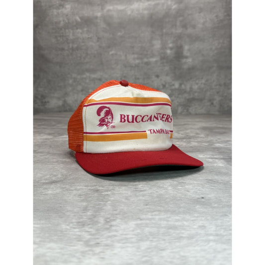 Vintage 1980s Tampa Bay Buccaneers NFL Graphic Trucker Snapback Hat OSFA