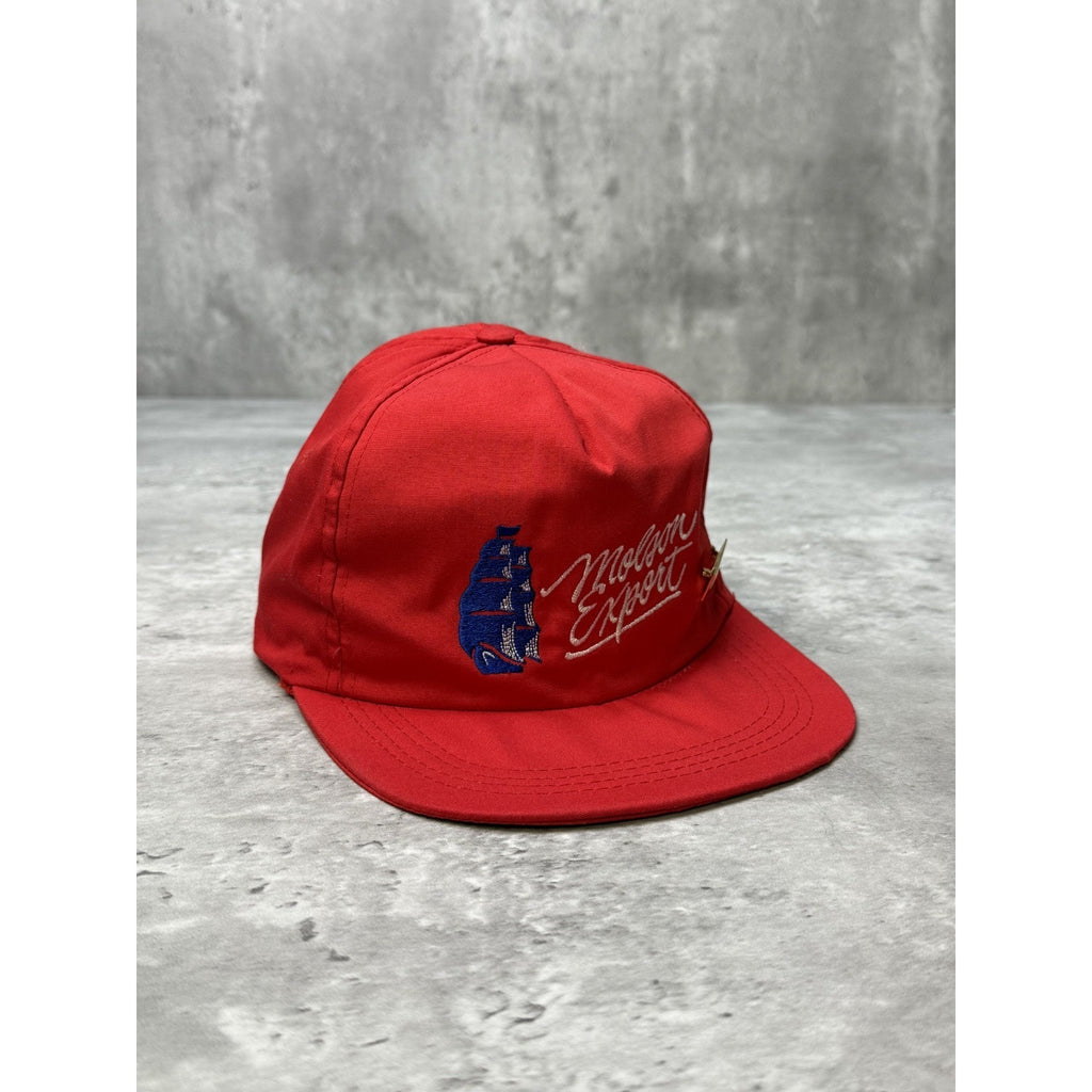 Vintage 80s/90s Molson Export Racing Embroidered Script Snapback Hat OSFA