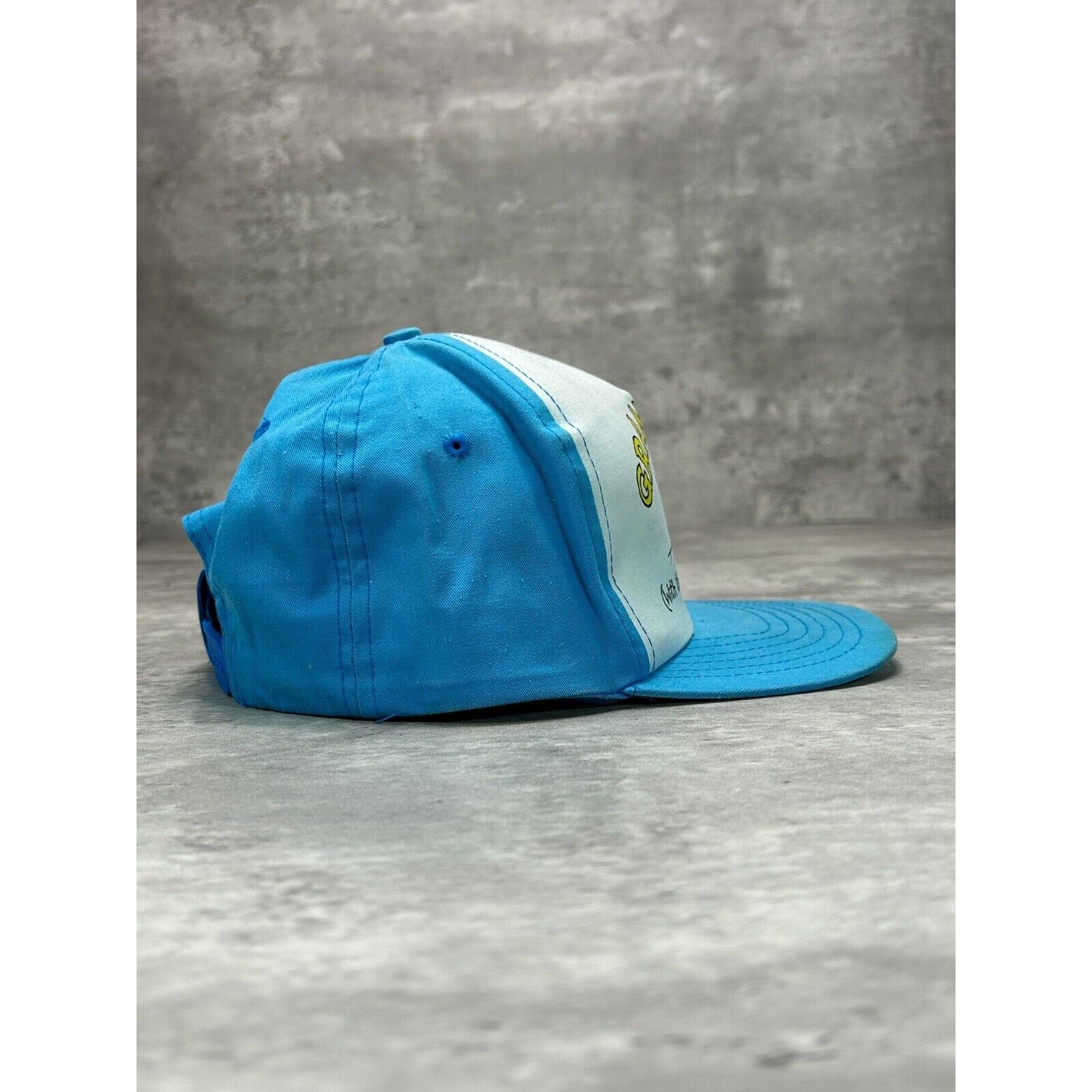Vintage 80s/90s Grandad Graphic Slogan Two Tone Snapback Hat OSFA