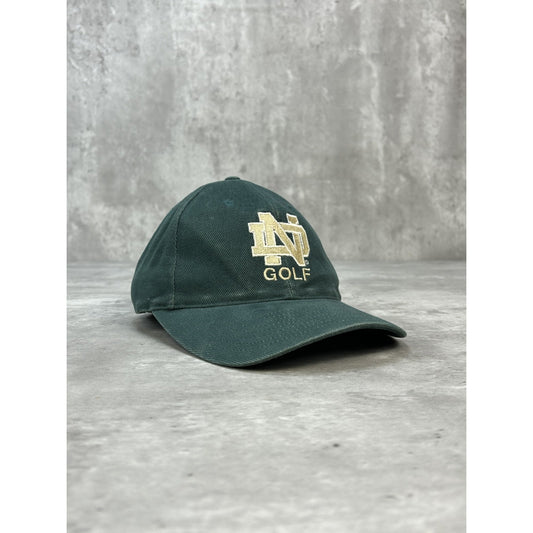 Vintage 90s Notre Dame Fighting Irish NCAA Golf Embroidered Strapback Hat OSFA